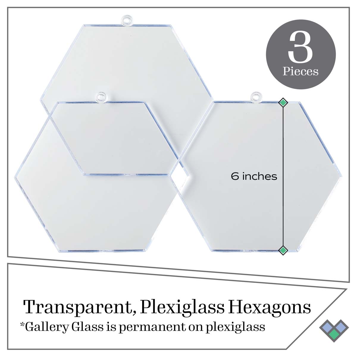 Gallery Glass ® Surfaces - Hexagon, 3 pc. - 19769