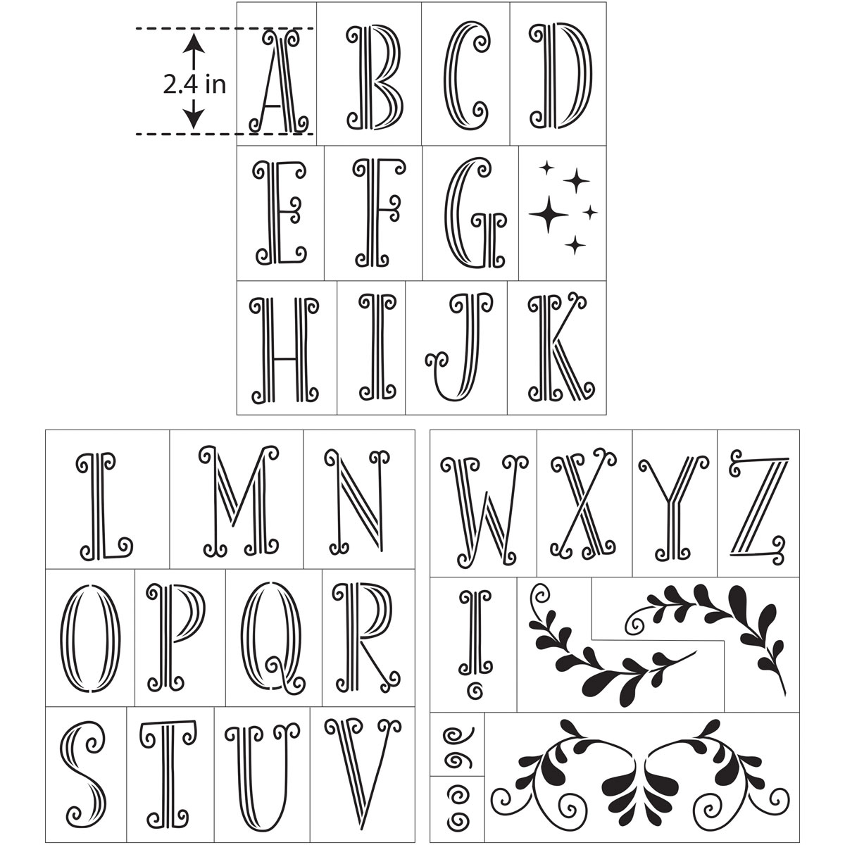 Hallmark Handcrafted Adhesive Stencils - Little Princess Font, 8-1/2