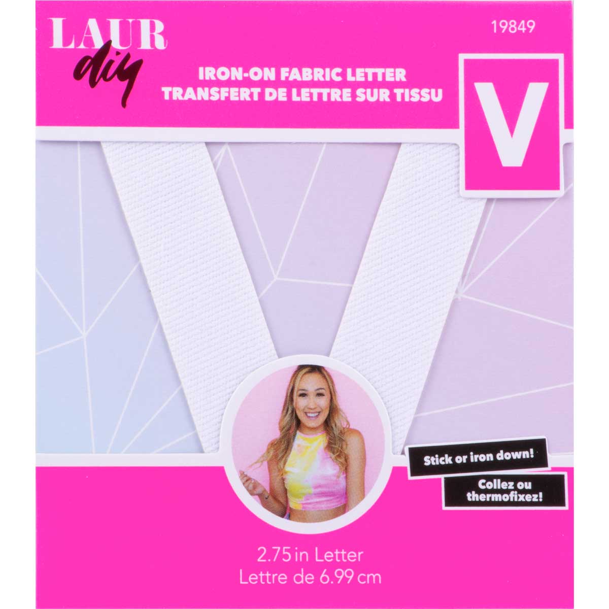 LaurDIY ® Iron-on Fabric Letters - V - 19849