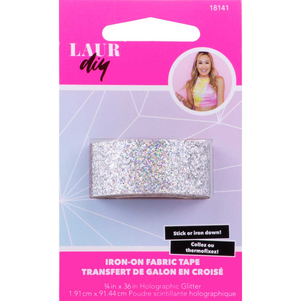LaurDIY ® Iron-on Fabric Tape - Holographic Glitter - 18141