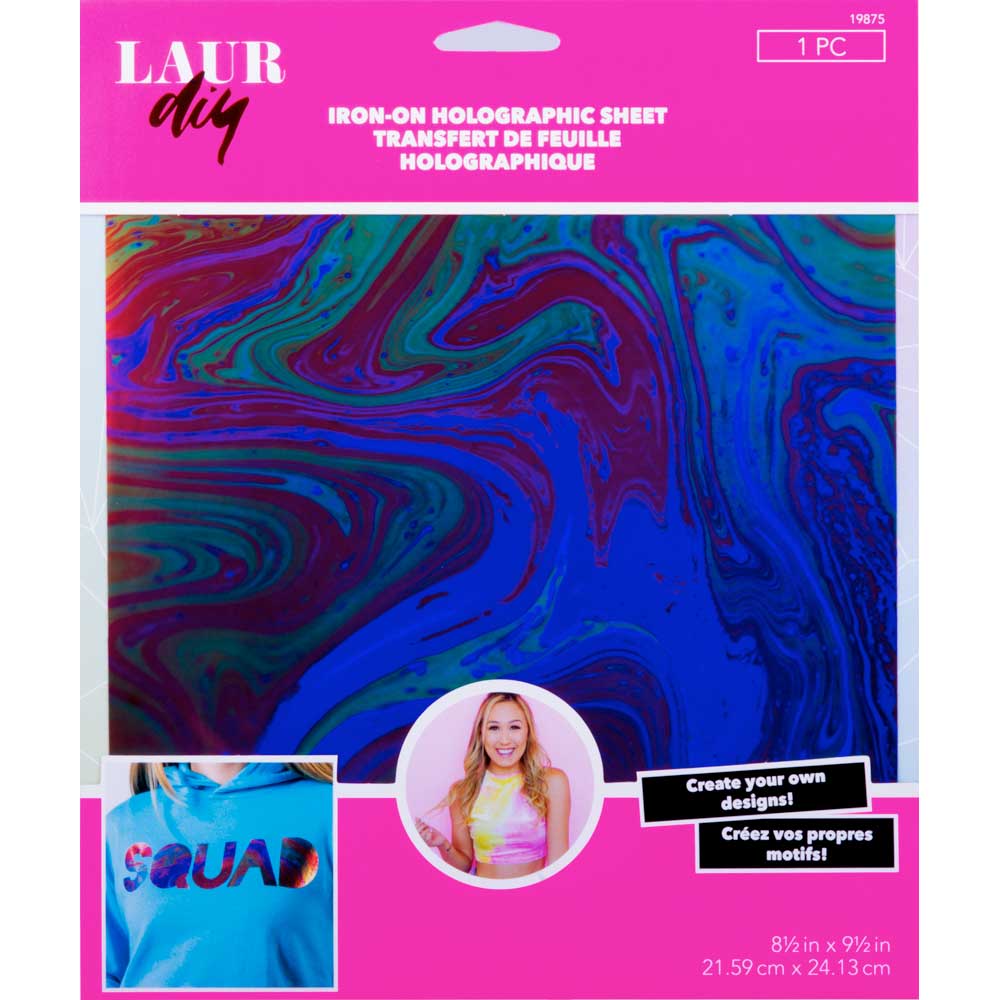 LaurDIY ® Iron-on Holographic Sheet - Oil Slick - 19875