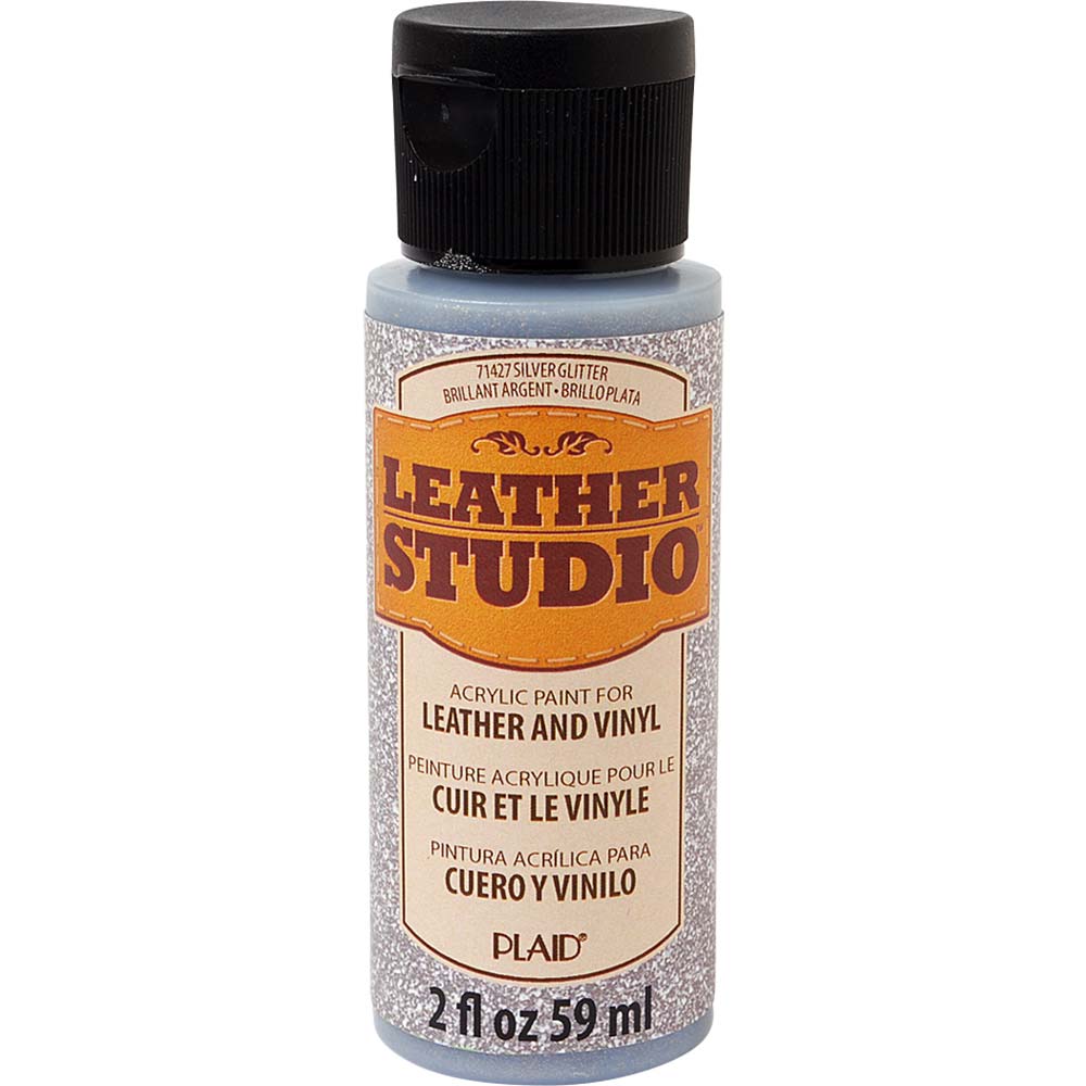 Leather Studio™ Leather & Vinyl Paint Colors - Glitter Silver, 2 oz. - 71427