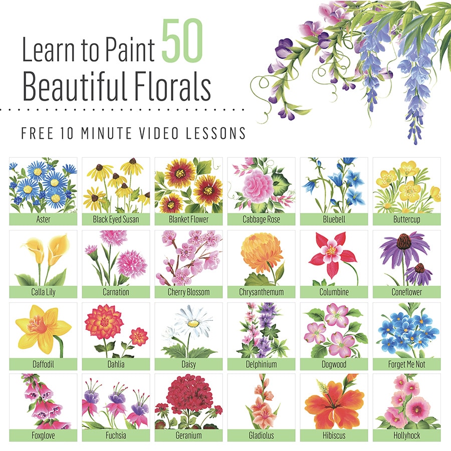 Let's Paint with FolkArt ® One Stroke™ Kit - A-Z of Floral Painting - 99506