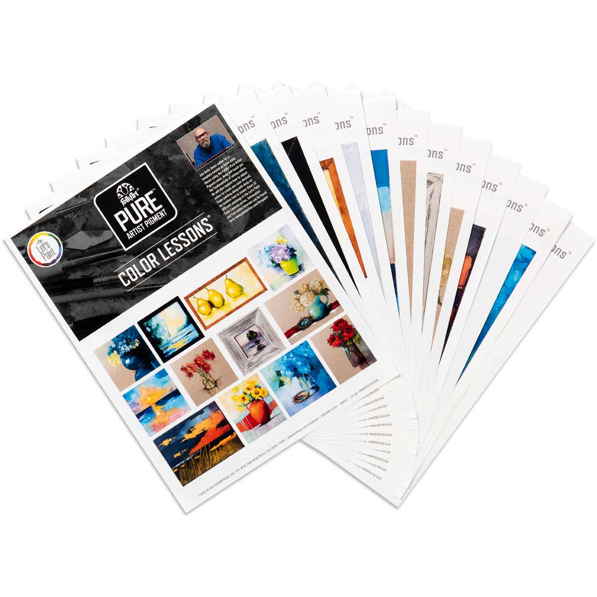 Let's Paint with FolkArt ® Pure™ Artist Pigment Color Creation Lesson Patterns, 12 pc. - 99437