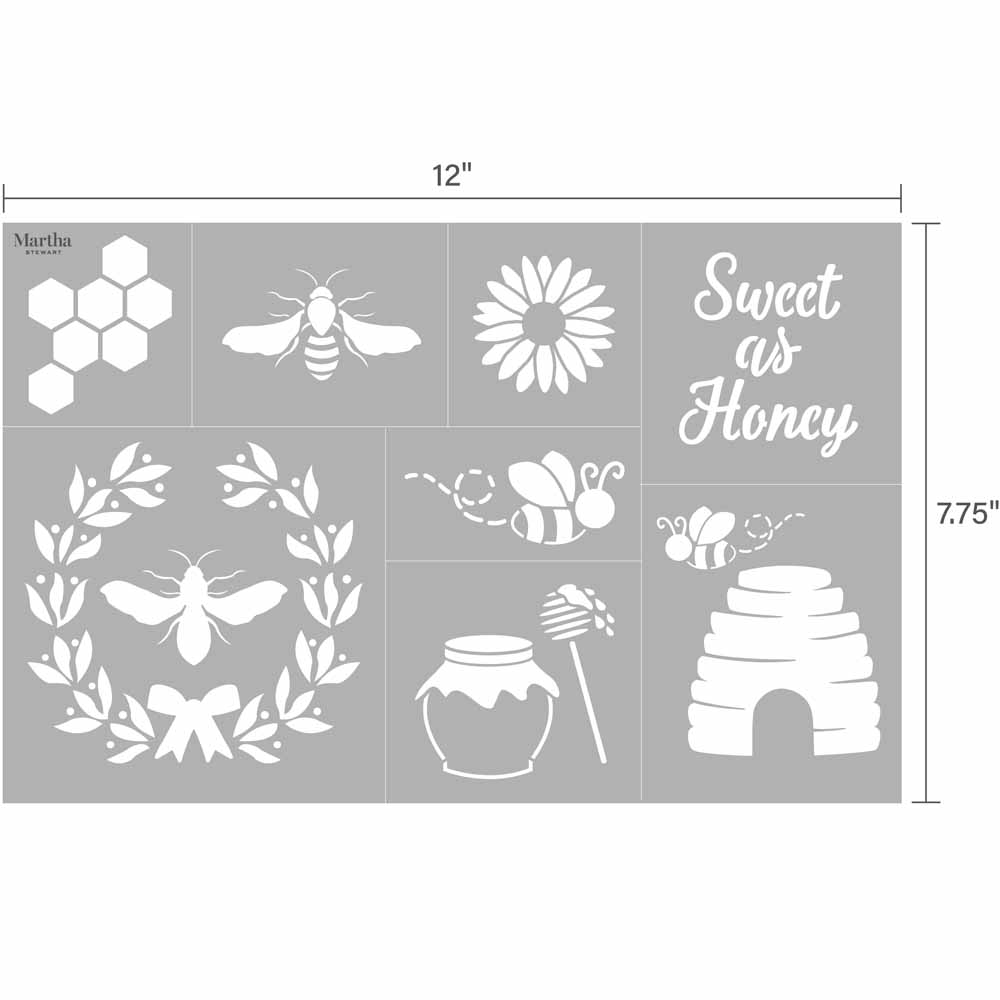 Martha Stewart ® Adhesive Stencil - Bees and Honey - 5981