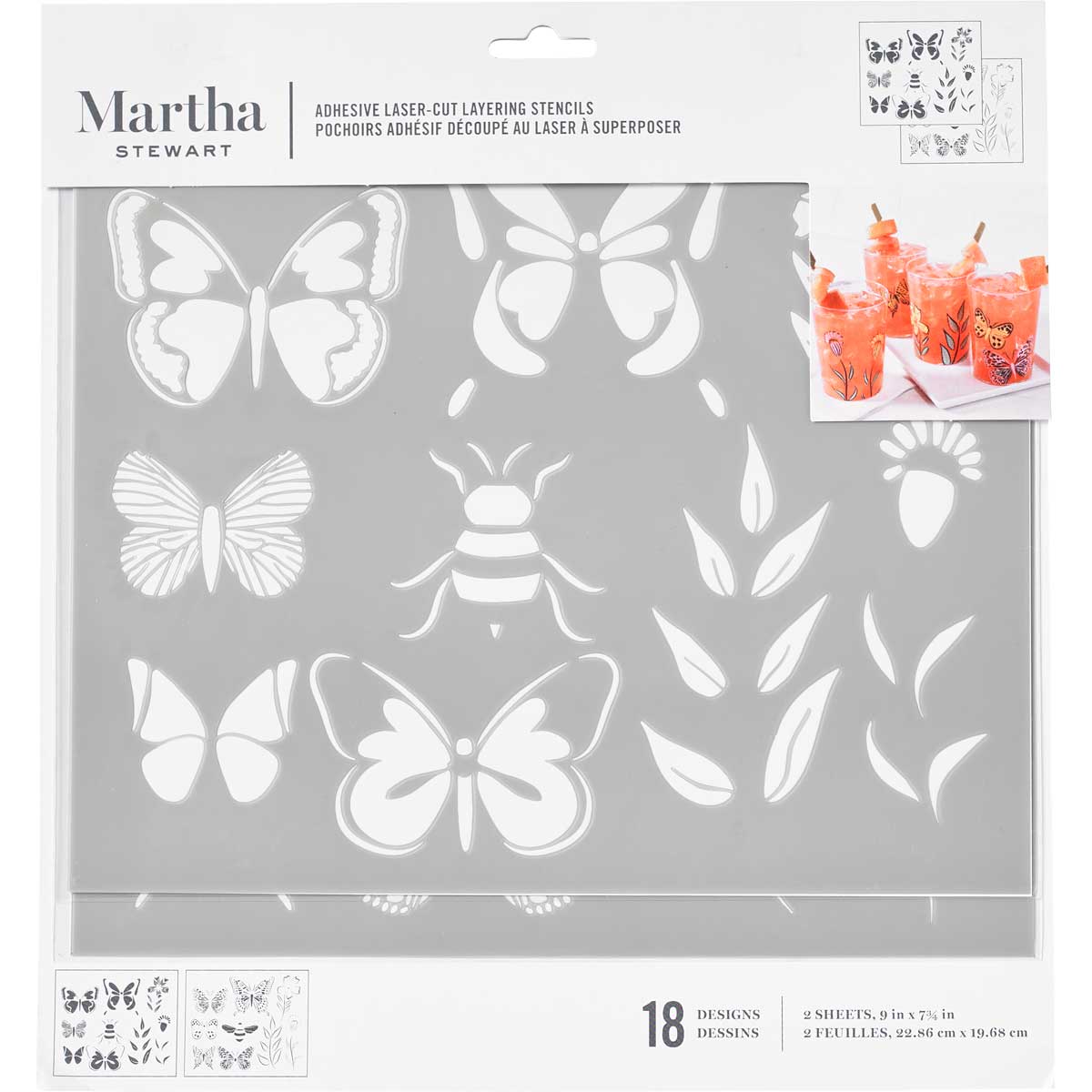 Martha Stewart ® Adhesive Stencil - Butterflies and Bees - 17633