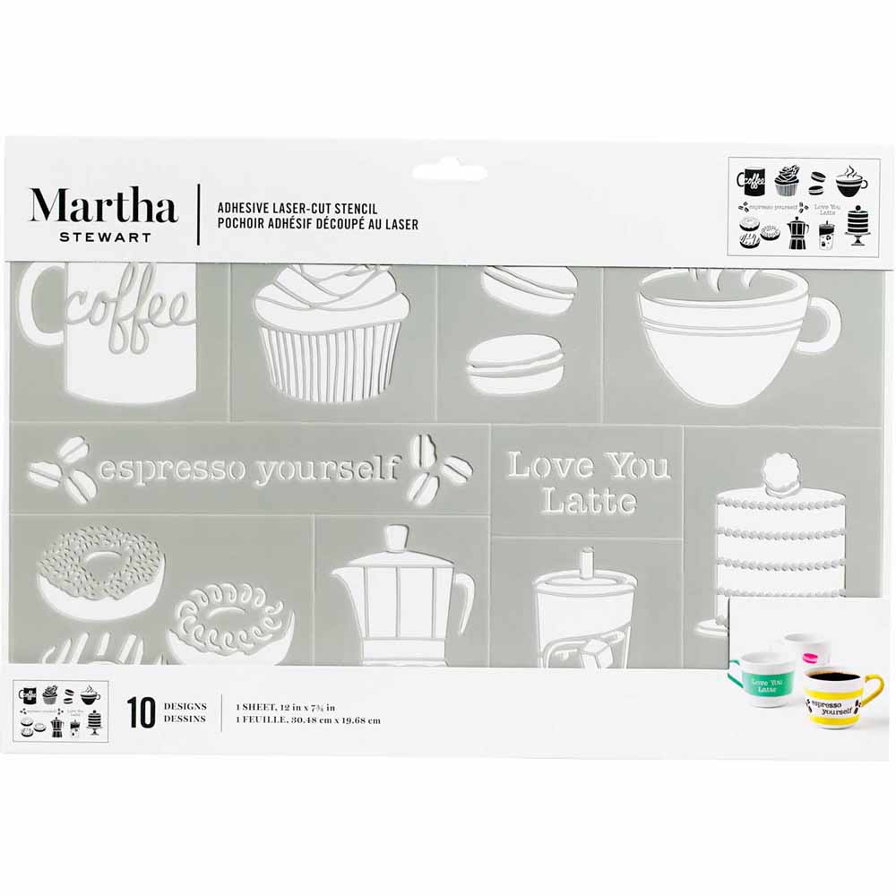 Martha Stewart ® Adhesive Stencil - Coffe and Treats - 5970