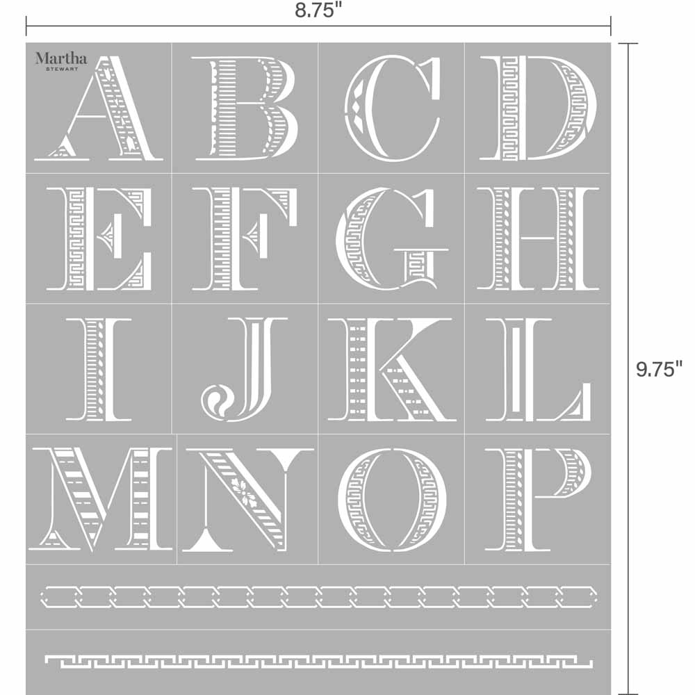 Martha Stewart ® Adhesive Stencil - Detailed Monogram - 5678