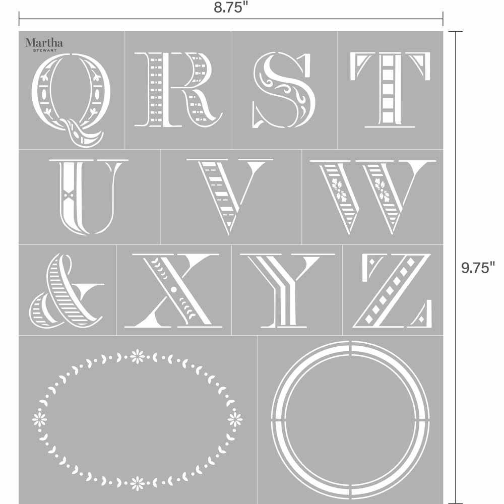 Martha Stewart ® Adhesive Stencil - Detailed Monogram - 5678