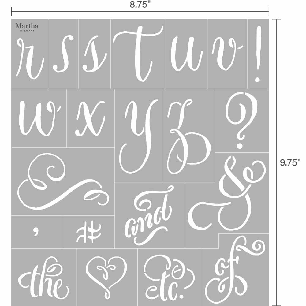 Martha Stewart ® Adhesive Stencil - Elegant Script - 5681