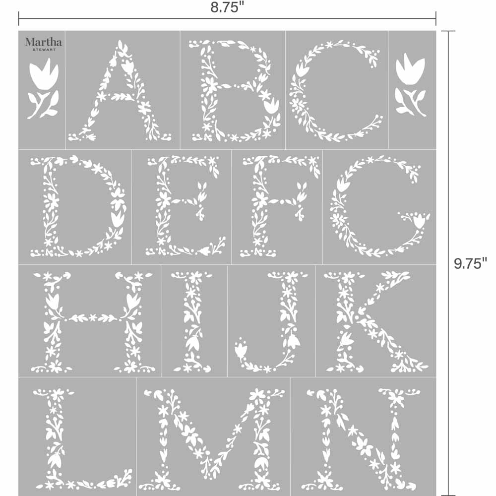 Martha Stewart ® Adhesive Stencil - Floral Monogram - 5680