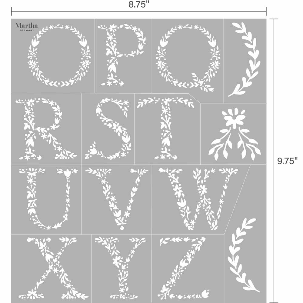 Martha Stewart ® Adhesive Stencil - Floral Monogram - 5680