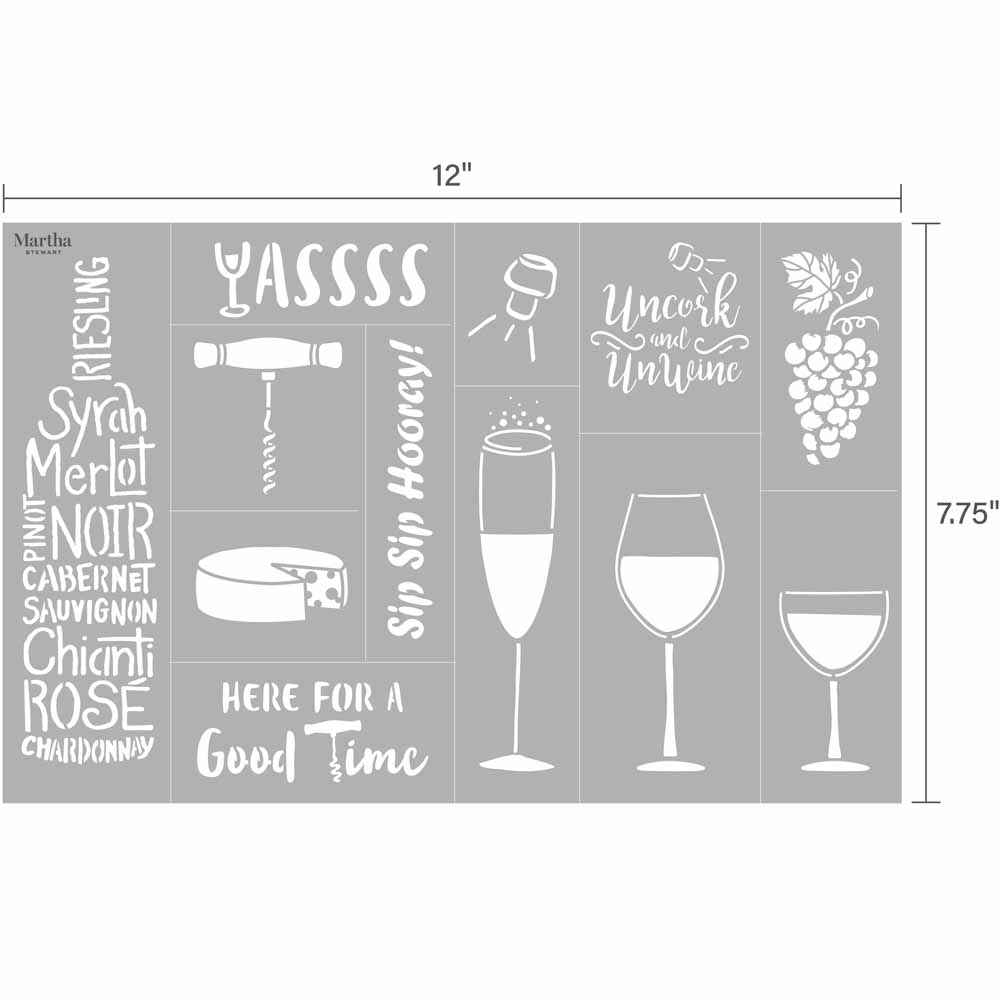 Martha Stewart ® Adhesive Stencil - Wine - 5649