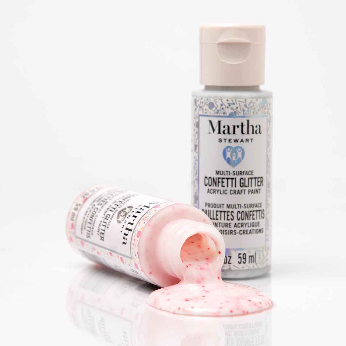 Martha Stewart ® Family Friendly Multi-Surface Confetti Glitter Acrylic Craft Paint 6-Color Set - MS