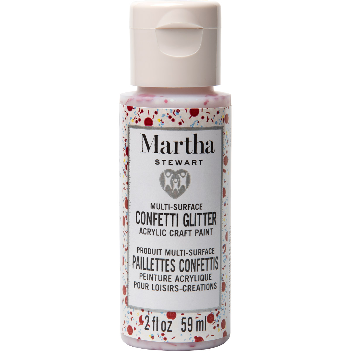 Martha Stewart ® Multi-Surface Confetti Glitter Acrylic Craft Paint CPSIA - Ruby Sunset, 2 oz. - 991