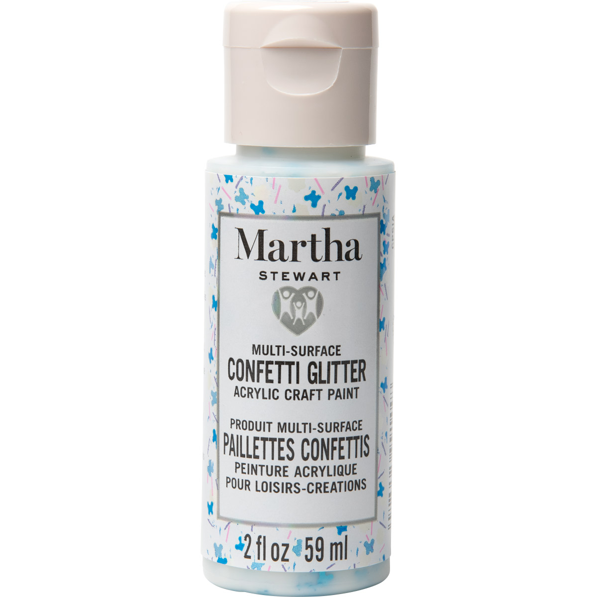Martha Stewart ® Multi-Surface Confetti Glitter Acrylic Craft Paint CPSIA - Butterfly Party, 2 oz. -
