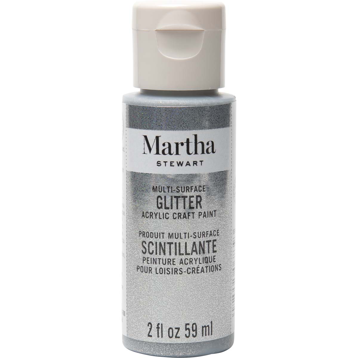 Martha Stewart ® Multi-Surface Glitter Acrylic Craft Paint - Sterling, 2 oz. - 32181CA