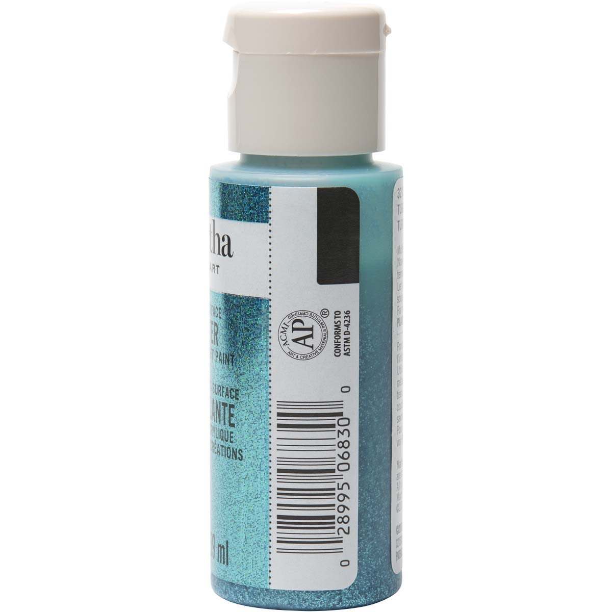 Martha Stewart ® Multi-Surface Glitter Acrylic Craft Paint - Turquoise, 2 oz. - 32157CA