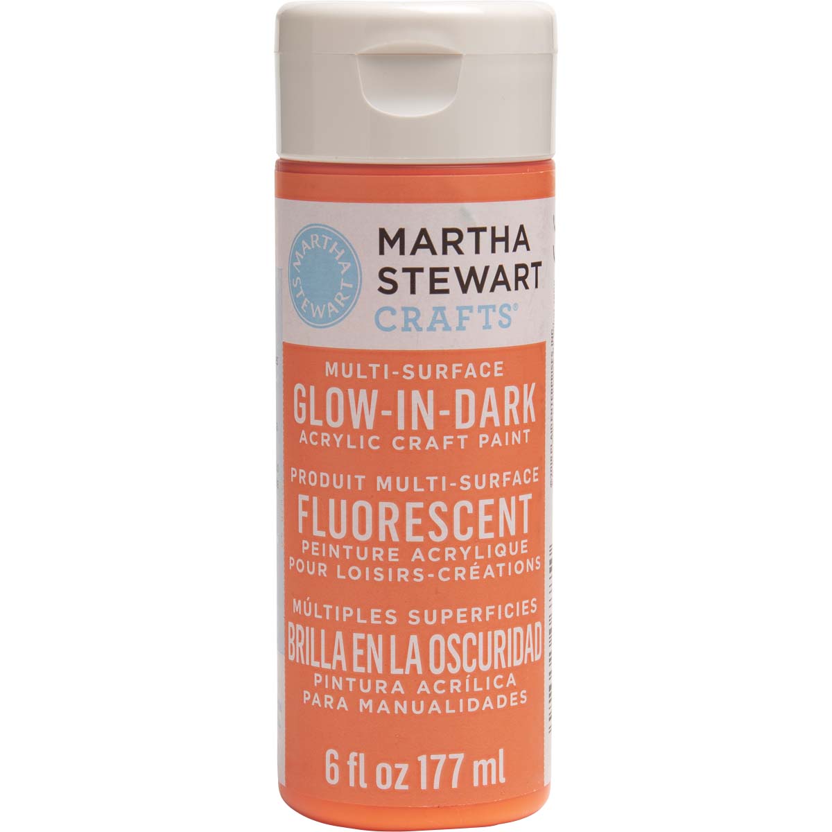 Martha Stewart ® Multi-Surface Glow-in-the-Dark Acrylic Craft Paint - Orange, 6 oz. - 32219CA
