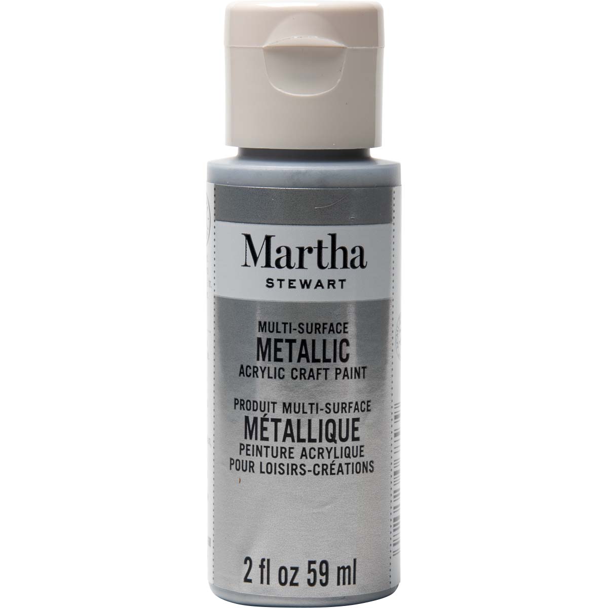 Martha Stewart ® Multi-Surface Metallic Acrylic Craft Paint - Pure Platinum, 2 oz. - 32992CA