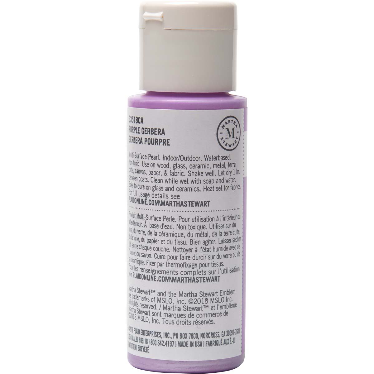 Martha Stewart ® Multi-Surface Pearl Acrylic Craft Paint - Purple Gerberra, 2 oz. - 33518CA