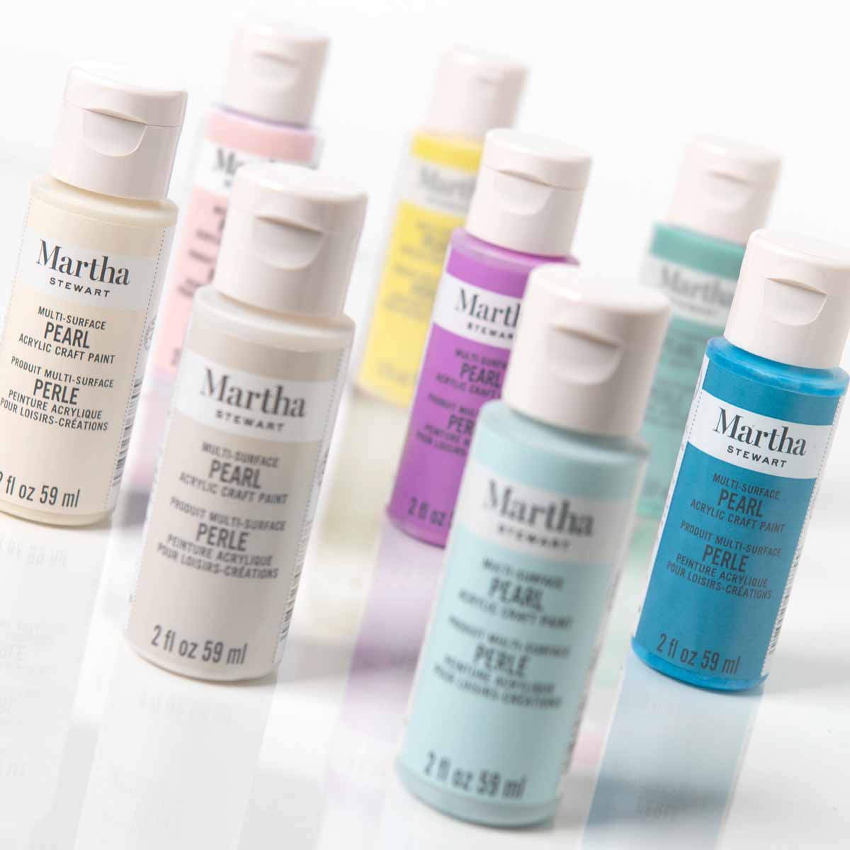 Martha Stewart ® Multi-Surface Pearl Acrylic Craft Paint 8-Color Best of Paint Set - MSORIGPRL8A