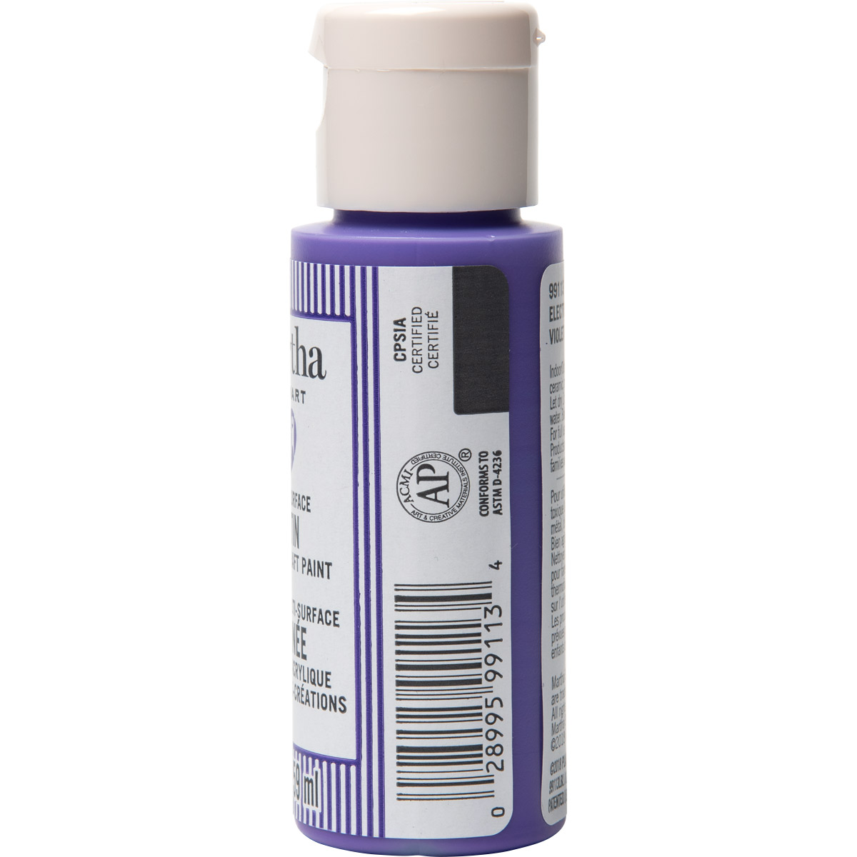 Martha Stewart ® Multi-Surface Satin Acrylic Craft Paint CPSIA - Electric Purple, 2 oz. - 99113