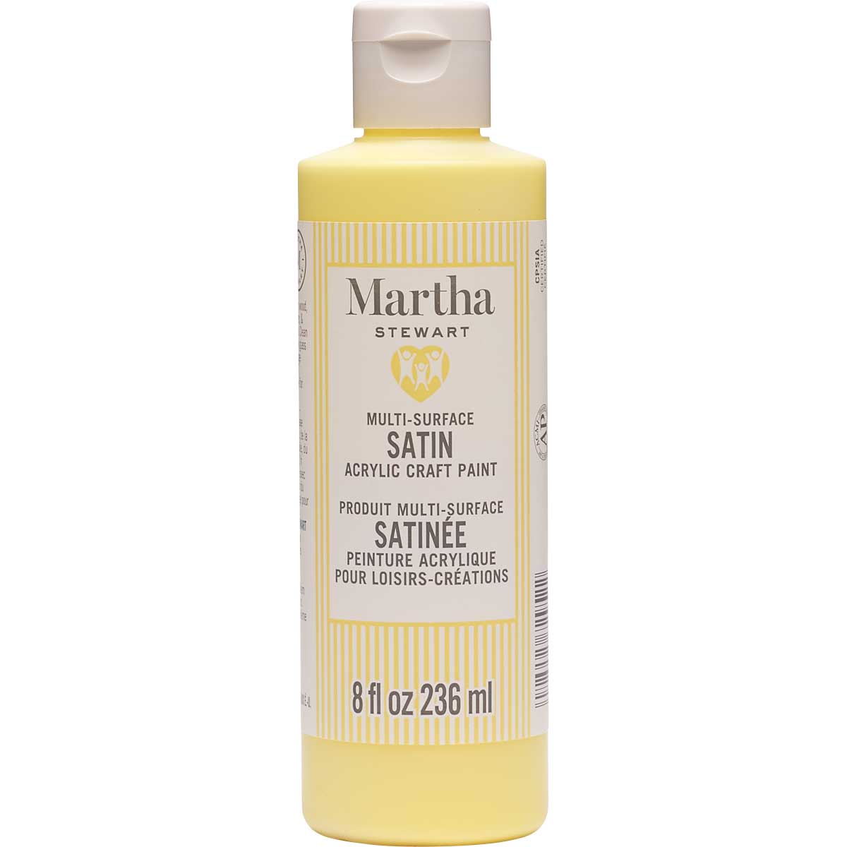 Martha Stewart ® Multi-Surface Satin Acrylic Craft Paint CPSIA - Sunshine Yellow, 8 oz. - 72952