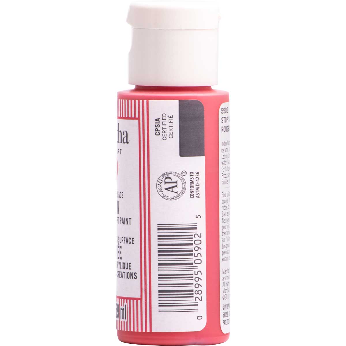 Martha Stewart ® Multi-Surface Satin Acrylic Craft Paint CPSIA - Stop Sign Red, 2 oz. - 5902