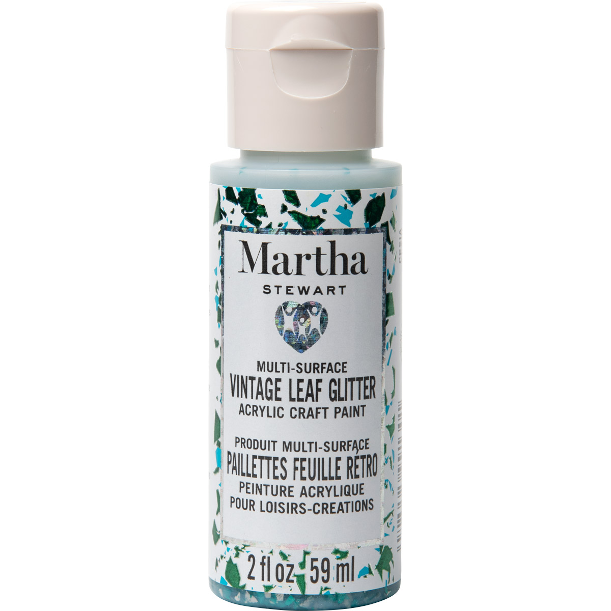 Martha Stewart ® Multi-Surface Vintage Leaf Glitter Acrylic Craft Paint CPSIA - Wintermint, 2 oz. - 