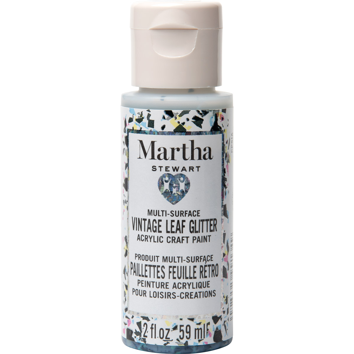 Martha Stewart ® Multi-Surface Vintage Leaf Glitter Acrylic Craft Paint CPSIA - Licorice, 2 oz. - 99