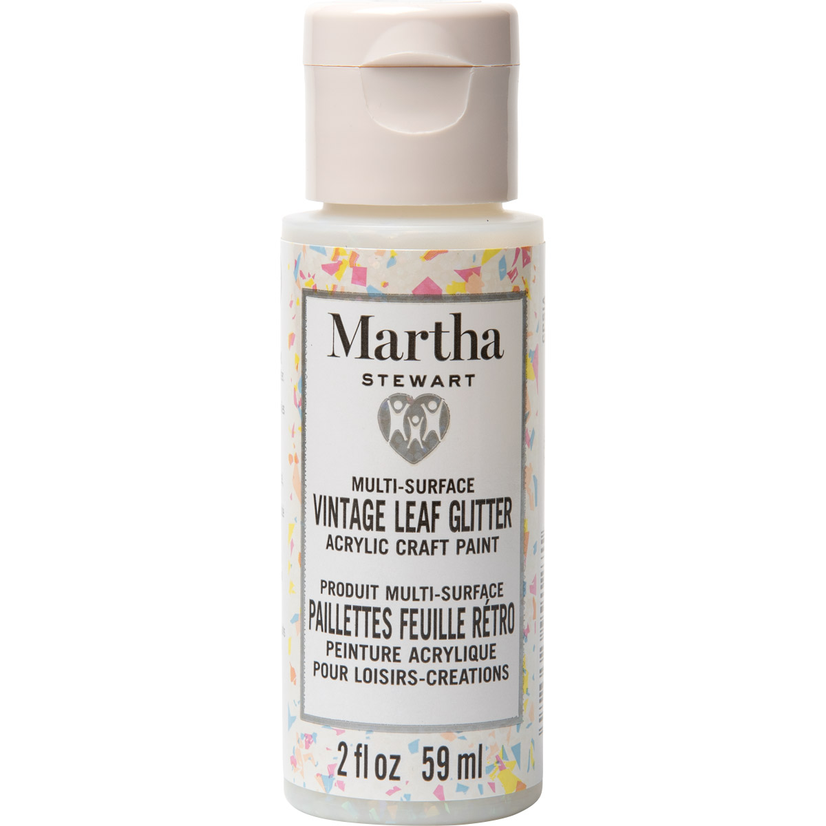 Martha Stewart ® Multi-Surface Vintage Leaf Glitter Acrylic Craft Paint CPSIA - Sugar Cube, 2 oz. - 