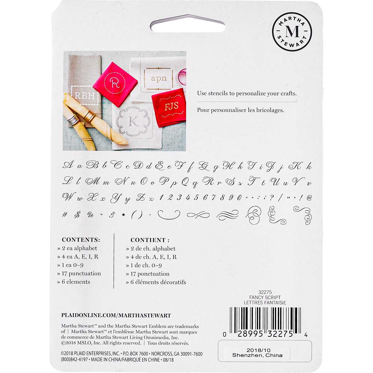 Martha Stewart ® Paper Stencil Set - Fancy Alphabet, 48 pc. - 32275
