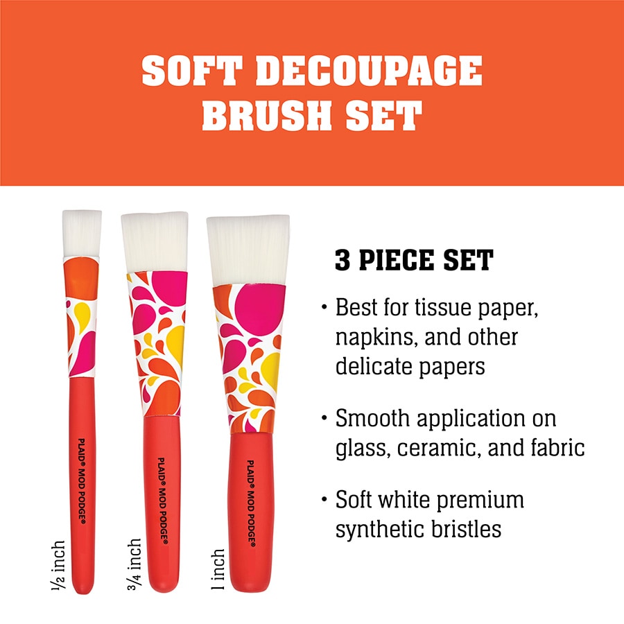 Mod Podge ® 3-piece Decoupage Brush Set - 10615