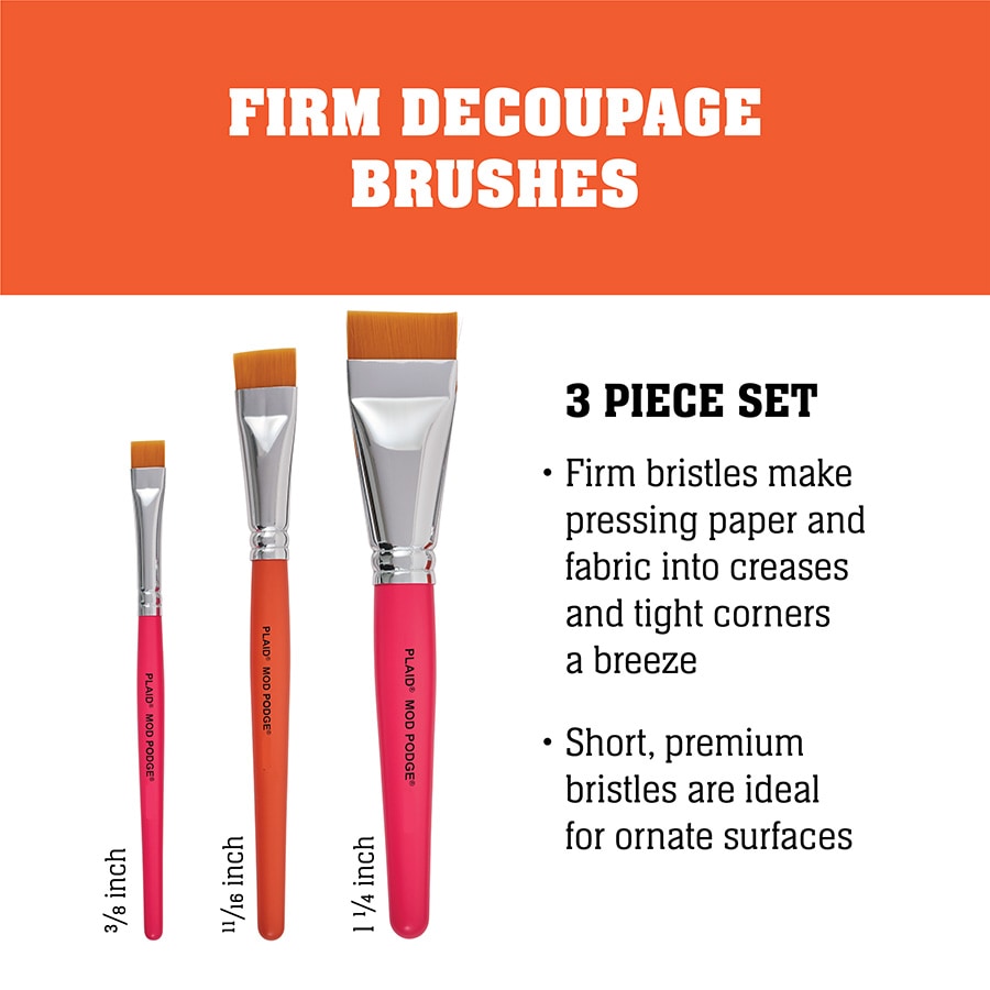 Mod Podge ® Firm Decoupage Brushes 3pc - 24781