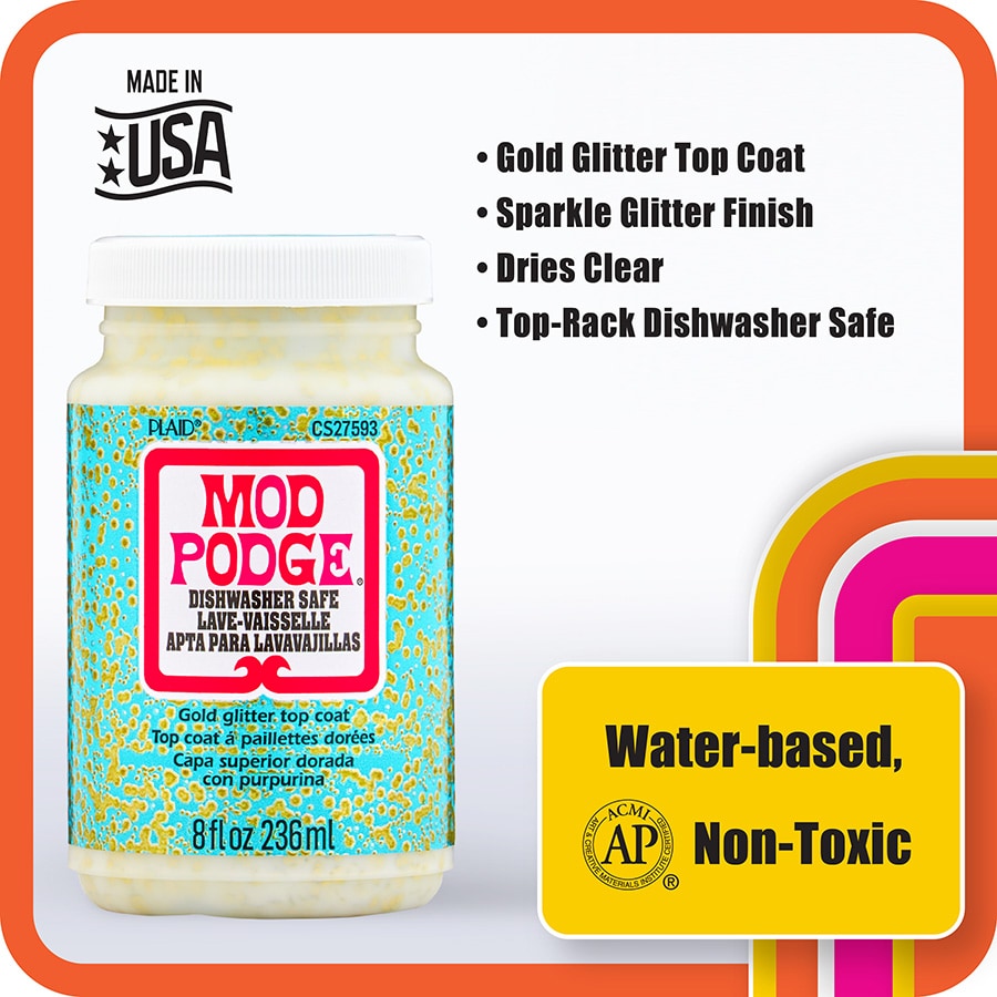 Mod Podge ® Dishwasher Safe Glitter - Gold, 8 oz. - CS27593