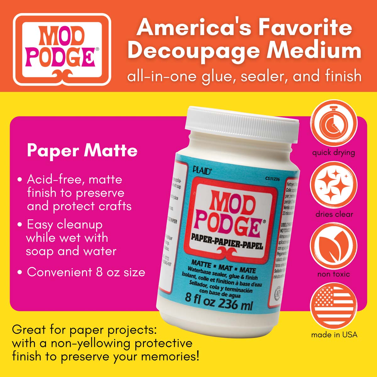 Mod Podge ® Paper - Matte,  8 oz. - CS11236