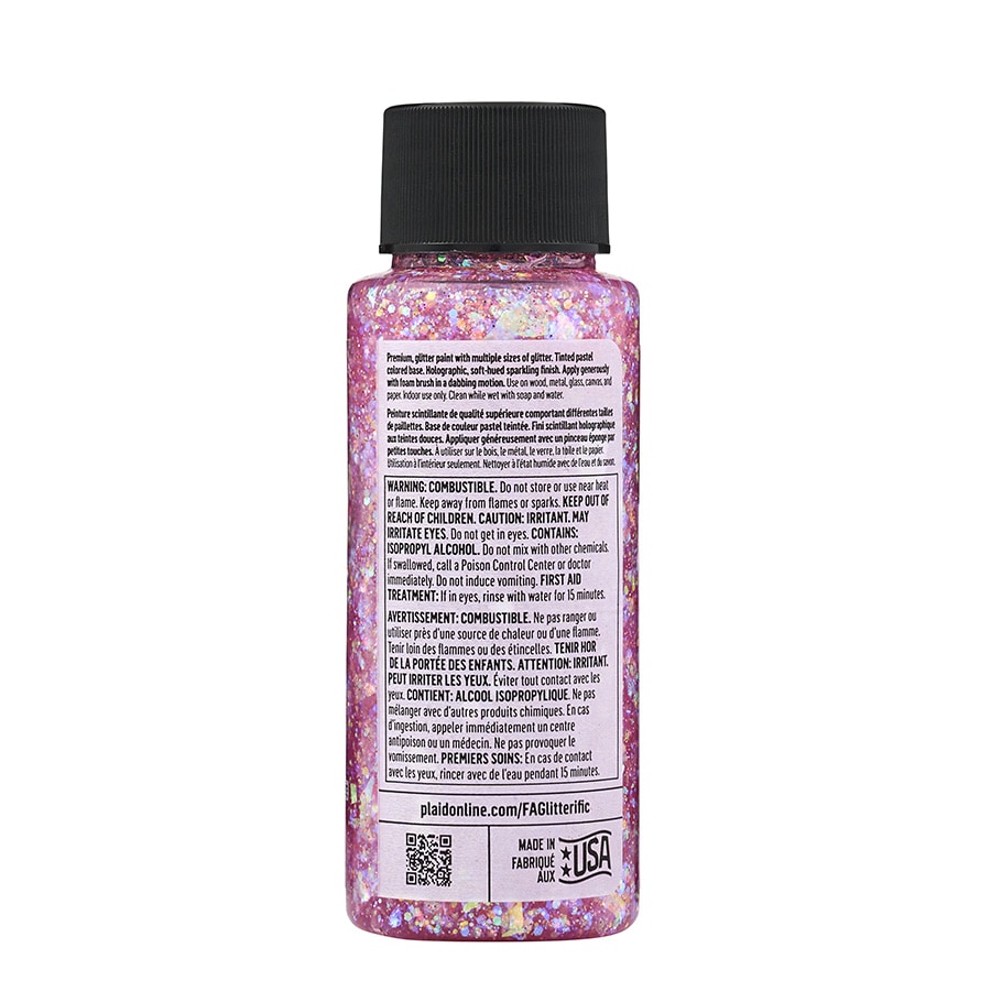 FolkArt ® Glitterific Pastels™ - Pink, 2oz. - 36392