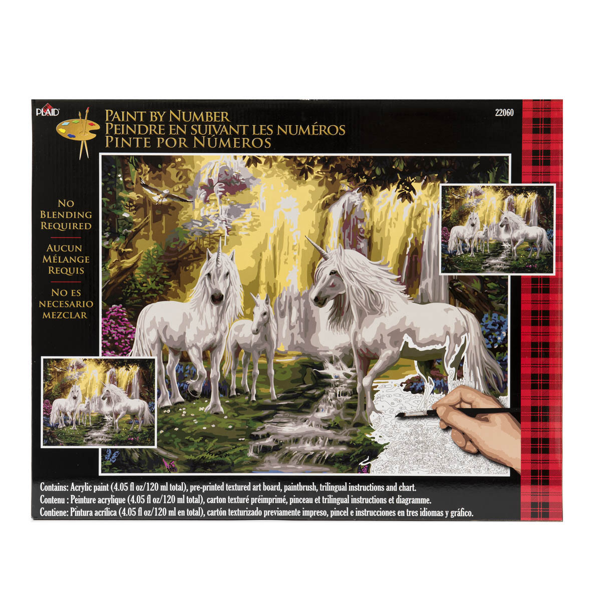 PAINT BY NUMBER - WATERFALL GLADE UNICORNS 1