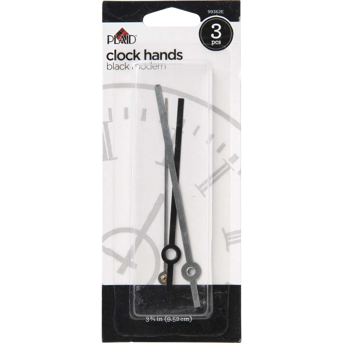 Plaid ® Accessories - Clock Hands - Modern Black, 3-3/4