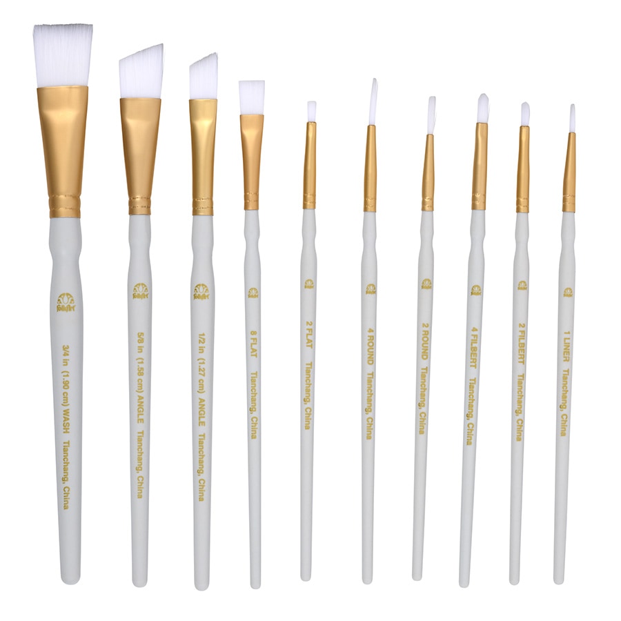 Plaid ® Brush Sets - Basic Brush Set, White Nylon - 44220