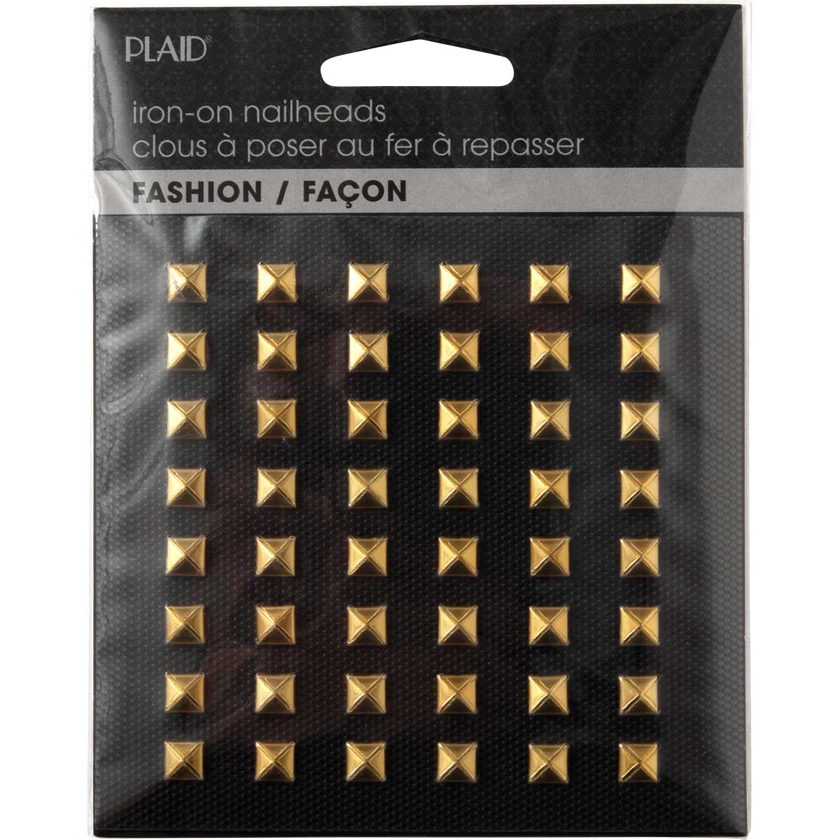 Plaid ® Hot Fix Nailhead Iron-Ons - Pyramid Shiny Gold - 71032