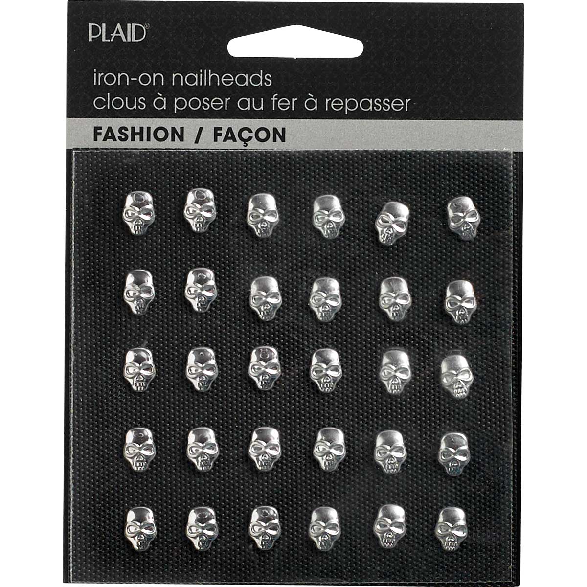 Plaid ® Hot Fix Nailhead Iron-Ons - Skulls Shiny Silver - 71561