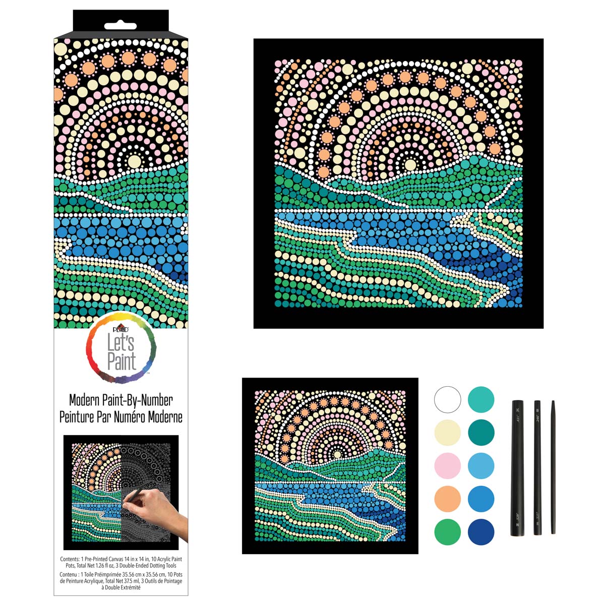 Plaid ® Let's Paint™ Mandala Dot-by-Number - Sunrise - 17906
