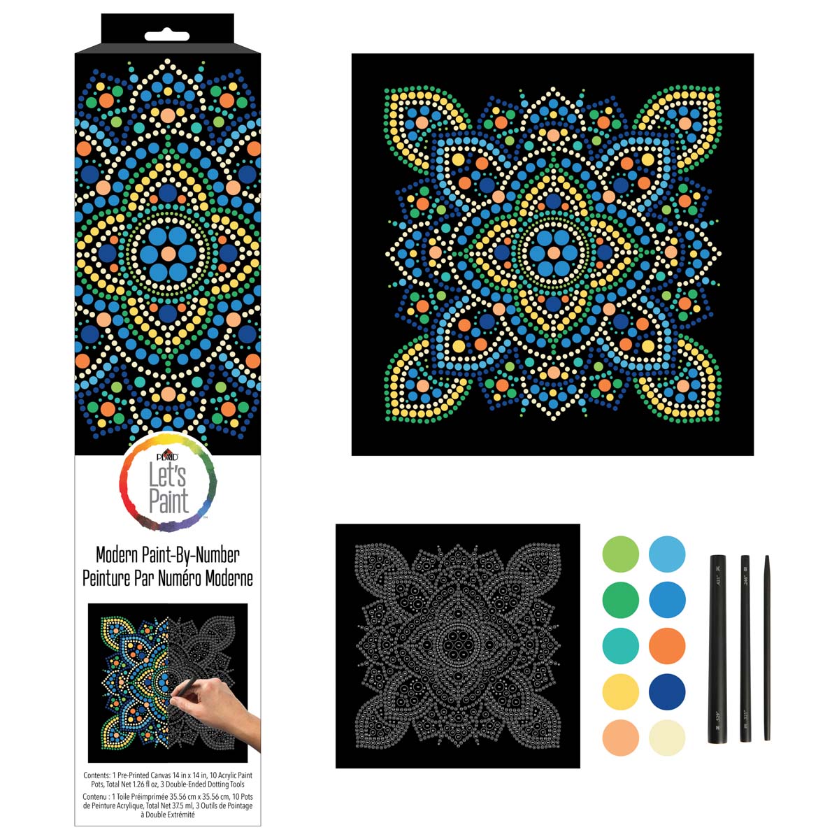 Plaid ® Let's Paint™ Mandala Dot-by-Number - Traditional - 17862