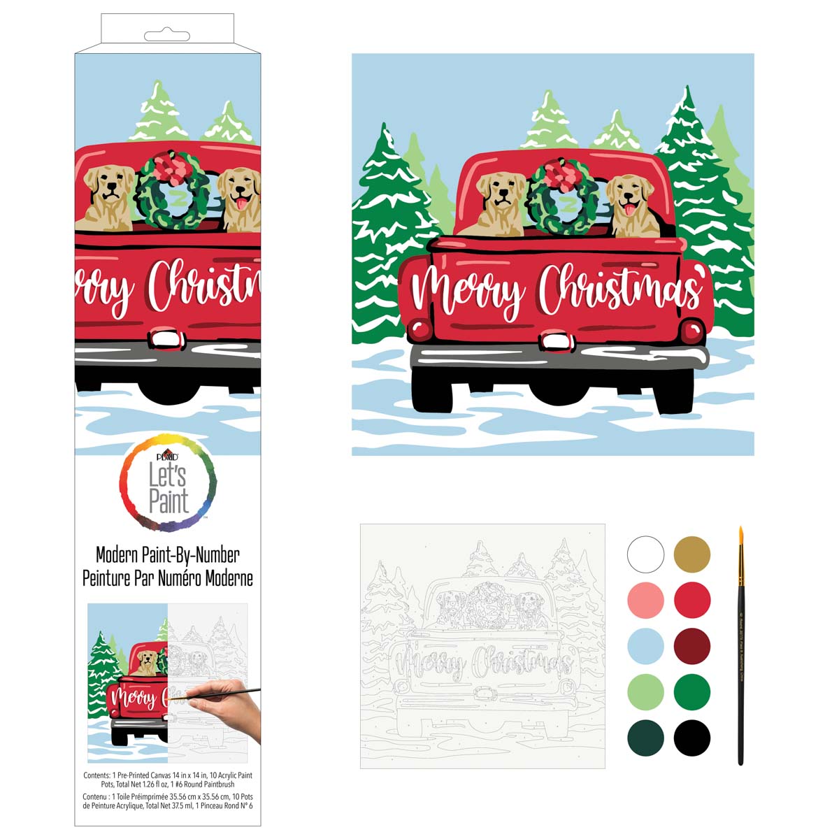 Plaid ® Let's Paint™ Modern Paint-by-Number - Christmas Labs - 17925