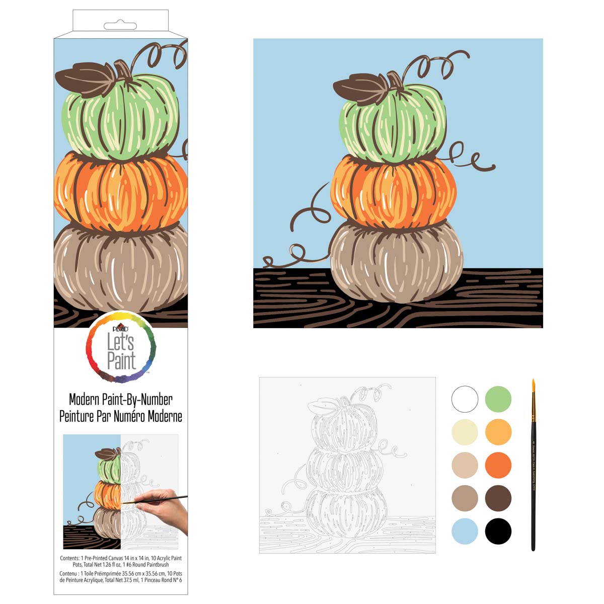 Plaid ® Let's Paint™ Modern Paint-by-Number - Pumpkin Stack - 17926