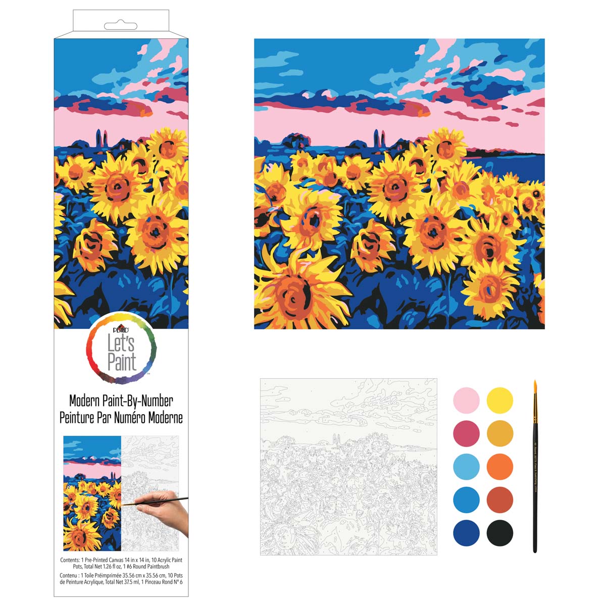 Plaid ® Let's Paint™ Modern Paint-by-Number - Sunflower Meadow - 17874