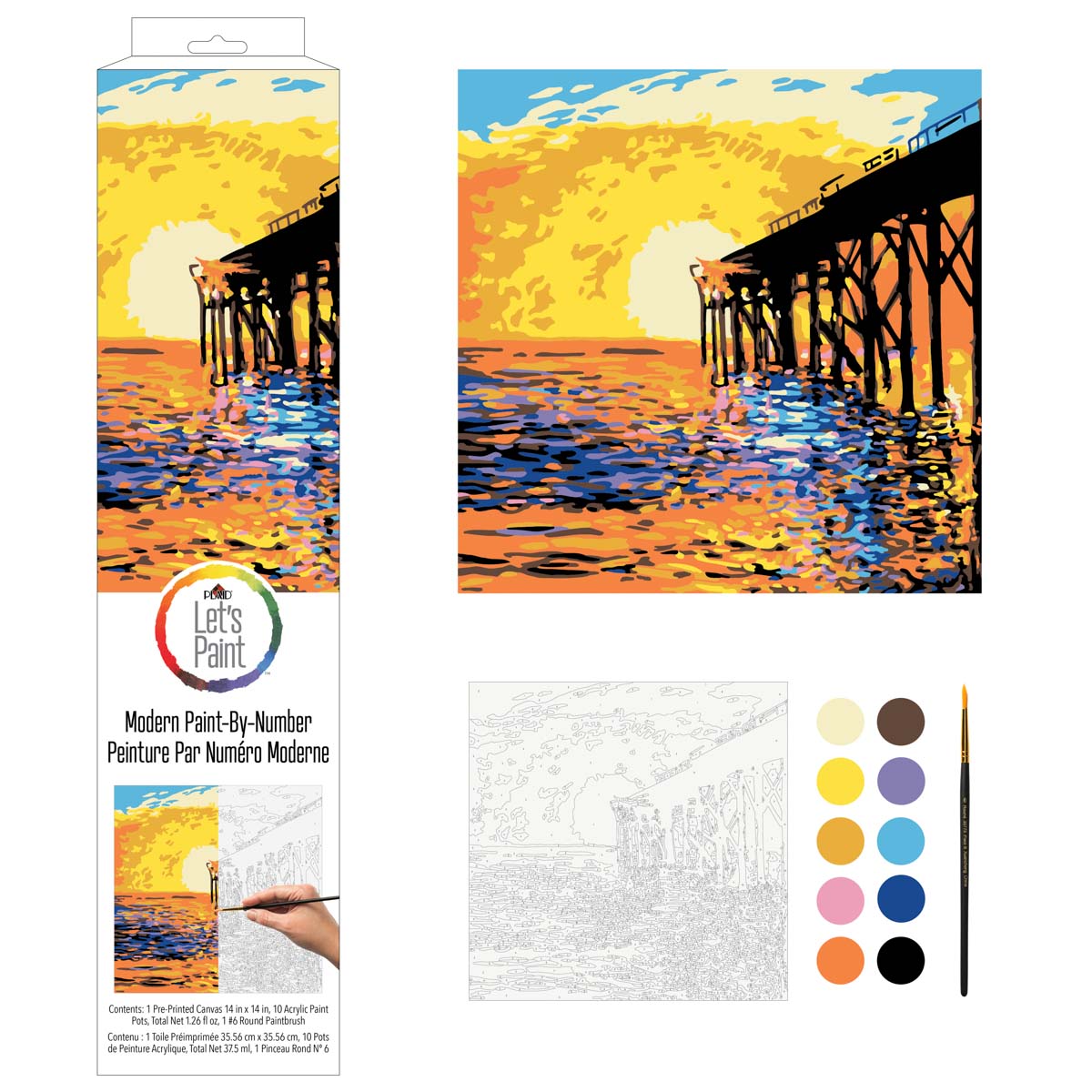 Plaid ® Let's Paint™ Modern Paint-by-Number - West Coast Pier - 17879