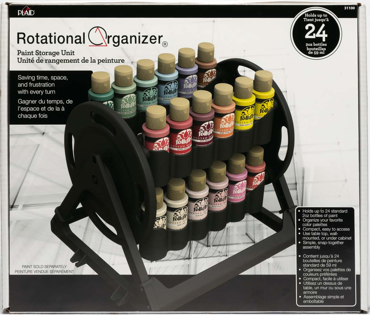 Plaid ® Rotational Organizer Paint Supply Storage Caddy- 31100